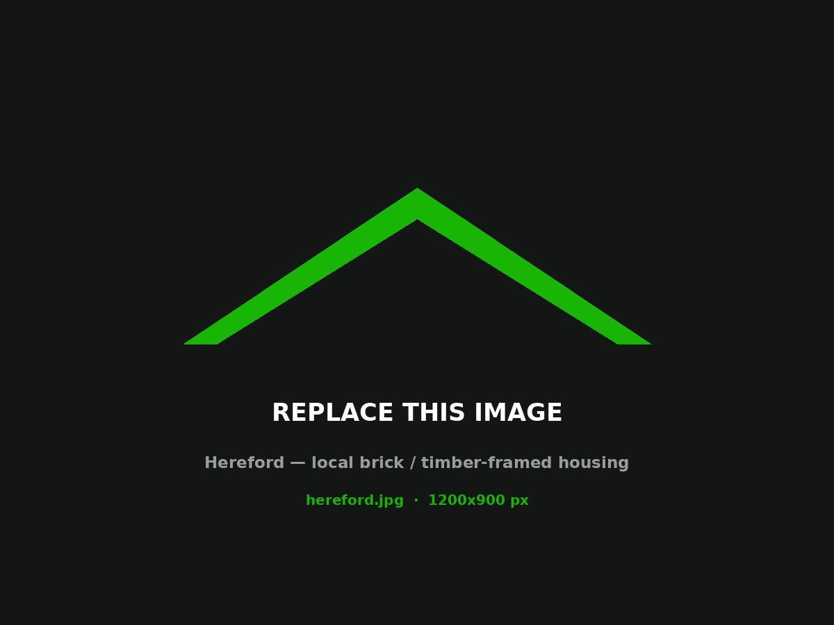 Traditional brick and timber-framed housing in Herefordshire