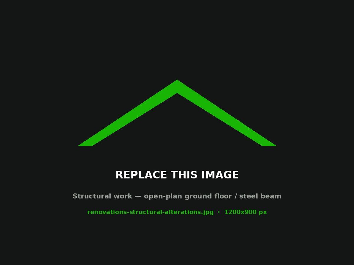 Open-plan ground floor created by removing internal walls
